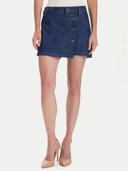 Guess Jeans Spódnica jeansowa W5BD96 D002A Granatowy Regular Fit. Niebieskie spódnice Guess Jeans, z aplikacjami, z bawełny. Za 279.99 zł.