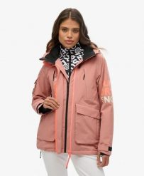 Superdry Kurtka Ski Ultimate Rescue – Wodoodporna 20k/mm, Fason Loose. Czerwone kurtki Superdry, na zimę, bez wzorów, bez kaptura. Za 1,104.00 zł.