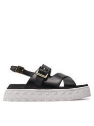 Liu Jo Sandały Lovely Sandal 01 BA4131 P0102 Czarny. Czarne sandały Liu Jo, bez wzorów, ze skóry, bez obcasa, na koturnie, bez zapięcia. Za 839.99 zł.
