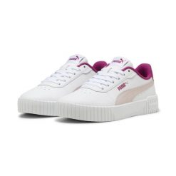 Młodzieżowe sneakersy Carina 2.0 PUMA White Mauve Mist Magenta Gleam Pink. Biała buty sportowe lifestyle Puma, bez wzorów, młodzieżowe, bez zapięcia. Za 199.00 zł.