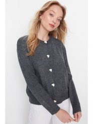 Trendyol Kardigan w kolorze antracytowym rozmiar: S. Czarne swetry Trendyol, s, bez wzorów, bez ramiączek. Za 82.83 zł.