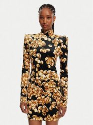 Balmain Sukienka codzienna DF0R8755JJ44 Czarny Slim Fit. Czarne sukienki Balmain, na co dzień, bez wzorów, z syntetyku, bez kołnierzyka, bez ramiączek, proste. Za 9,419.00 zł.