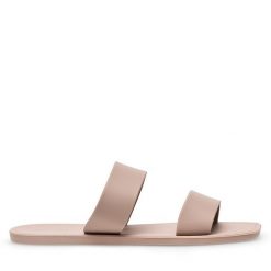 Klapki JENNY. Brązowe klapki Jenny, bez wzorów, bez obcasa, bez zapięcia. Za 39.99 zł.