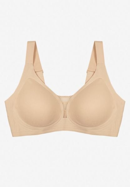 Jasnobeżowy Biustonosz z Prążkowanego Materiału Ezimere. Brązowe biustonosze Born2be, bez wzorów, prążkowane. Za 59.99 zł.