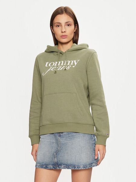 Tommy Jeans Bluza DW0DW20170 Zielony Regular Fit. Zielone bluzy Tommy Jeans, s, bez wzorów, z bawełny, bez ramiączek, bez kaptura. Za 219.99 zł.