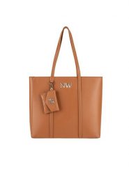 Nine West Torebka LX10047 Brązowy. Brązowe shopper bag Nine West, bez wzorów, z tworzywa sztucznego, bez dodatków. Za 299.99 zł.