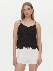 Pieces Top Vilde 17156563 Czarny Regular Fit. Czarne topy Pieces, l, bez wzorów, z bawełny, bez kołnierzyka, bez ramiączek. Za 69.99 zł.