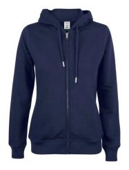 Clique Premium OC Hoody Full Zip Women - Bluza z kapturem z bawełny organicznej. Niebieskie bluzy CLIQUE, xl, bez wzorów, z bawełny, bez ramiączek, z kapturem. Za 295.60 zł.