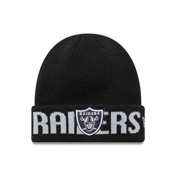 Czapka zimowa New Era NFL Las Vegas Raiders Wordmark Black Beanie 60691248. Czarne czapki zimowe New Era, bez wzorów, sportowe. Za 136.85 zł.
