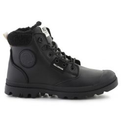 Buty Palladium Pampa Hi Snow Warm 94380-008-M czarne. Czarne buty treningowe bez wzorów, z gumy, bez zapięcia. Za 769.83 zł.