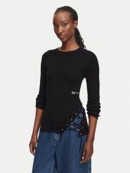 Karl Lagerfeld Jeans Sweter B3W18009 Czarny Slim Fit. Czarne swetry Karl Lagerfeld Jeans, m, bez wzorów, z jeansu, bez ramiączek. Za 549.99 zł.