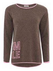 Zwillingsherz Sweter "Smile" w kolorze brązowym rozmiar: M. Brązowe swetry Zwillingsherz, m, bez wzorów, z kaszmiru, bez ramiączek. Za 202.98 zł.