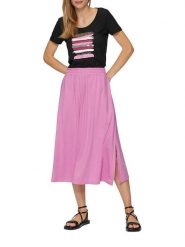 S.Oliver Spódnica w kolorze różowym rozmiar: 34. Różowe spódnice S.Oliver, s, bez wzorów, z bawełny, midi, rozkloszowane. Za 78.99 zł.