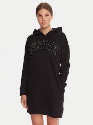 DKNY Sport Sukienka codzienna DP5D4917 Czarny Regular Fit. Czarne sukienki DKNY Sport, na co dzień, l, bez wzorów, z bawełny, sportowe, bez kołnierzyka, bez ramiączek, proste. Za 399.99 zł.