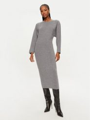 PINKO Sukienka dzianinowa Vitigno 103944 A221 Szary Regular Fit. Szare sukienki Pinko, s, bez wzorów, z dzianiny, bez kołnierzyka, bez ramiączek. Za 1,099.00 zł.