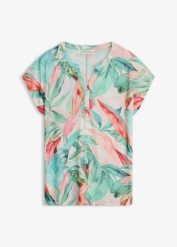 T-shirt z miękkiej mieszanki wiskozy. Zielone t-shirty bonprix, bez wzorów, z wiskozy, bez kołnierzyka, bez ramiączek. Za 87.99 zł.