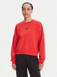 Adidas Bluza Essentials Small Logo Feelcozy JI6061 Czerwony Loose Fit. Czerwone bluzy adidas, l, bez wzorów, z bawełny, bez ramiączek, bez kaptura. Za 149.99 zł.