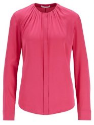 Boss Bluzka Banora8 50363436 Różowy Regular Fit. Czerwone bluzki Boss, bez wzorów, z jedwabiu, bez kołnierzyka, bez ramiączek. Za 679.99 zł.