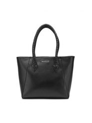 Jenny Fairy Torebka RD0383 Czarny. Czarne shopper bag Jenny Fairy, bez wzorów, ze skóry, bez dodatków. Za 53.99 zł.
