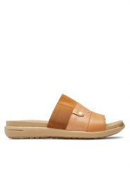 Go Soft Klapki WI16-5702-04 Beżowy. Brązowe klapki GO SOFT, bez wzorów, ze skóry, bez obcasa, bez zapięcia. Za 139.99 zł.