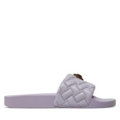 Klapki Kurt Geiger. Fioletowe klapki Kurt Geiger, bez wzorów, bez obcasa, bez zapięcia. Za 469.99 zł.