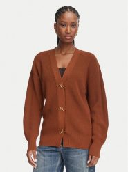 Elisabetta Franchi Kardigan MK-01S-66E2-V400 Brązowy Regular Fit. Brązowe swetry Elisabetta Franchi, s, bez wzorów, z wiskozy, bez ramiączek. Za 1,709.00 zł.
