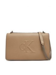 Calvin Klein Jeans Torebka Sculpted Ew Flap25 Shoulder Bag LV04K3035G Beżowy. Brązowe kopertówki Calvin Klein Jeans, bez wzorów, z jeansu, wizytowe, bez dodatków. Za 329.99 zł.