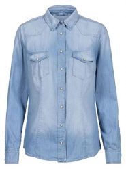 Herrlicher Bluzka "Lilien" w kolorze błękitnym rozmiar: S. Niebieskie bluzki Herrlicher, s, bez wzorów, z bawełny, bez kołnierzyka, bez ramiączek. Za 165.99 zł.