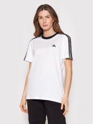 Adidas T-Shirt Essentials H10201 Biały Relaxed Fit. Białe t-shirty adidas, m, bez wzorów, z bawełny, bez kołnierzyka, bez ramiączek. Za 89.99 zł.