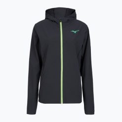 Kurtka tenisowa damska Mizuno Mugen Hooded Jacket. Czarne kurtki Mizuno, s, bez wzorów, z elastanu, bez kaptura. Za 219.99 zł.