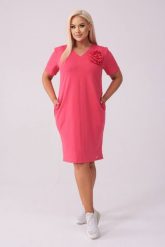 Koralowa sukienka Eloise - Casualowa Elegancja PLUS SIZE XXL LATO. Pomarańczowe sukienki Moda Size Plus Iwanek, na co dzień, l, bez wzorów, z bawełny, eleganckie, bez kołnierzyka, plus size, bez ramiączek, mini, oversize. W wyprzedaży za 199.90 zł.