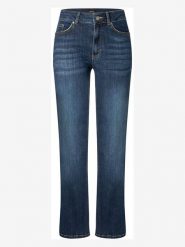 More & More Dżinsy - Slim fit - w kolorze granatowym rozmiar: 44. Niebieskie jeansy More & More, z aplikacjami, ze skóry, klasyczne, z podwyższonym stanem. Za 180.49 zł.