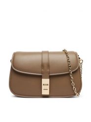 Tommy Hilfiger Torebka Th Heritage Chain Crossover AW0AW19319 Beżowy. Brązowe kopertówki Tommy Hilfiger, bez wzorów, ze skóry, wizytowe, bez dodatków. Za 529.99 zł.