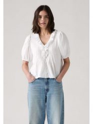 Levi's Bluzka w kolorze białym rozmiar: M. Białe bluzki Levi's, m, bez wzorów, z bawełny, bez kołnierzyka, bez ramiączek. Za 150.72 zł.