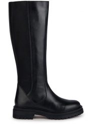 Geox Skórzane kozaki "Iridea" w kolorze czarnym rozmiar: 37. Czarne kozaki Geox, na zimę, bez wzorów, bez obcasa, bez zapięcia. Za 548.45 zł.