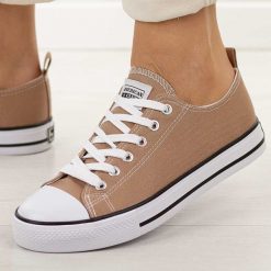 Dk. Beżowe trampki damskie American Club Dsln Lh122. Brązowe trampki American CLUB, bez wzorów, z jeansu, biznesowe, bez zapięcia. Za 99.00 zł.