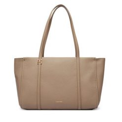 Torebka Calvin Klein. Brązowe shopper bag Calvin Klein, bez wzorów, bez dodatków. Za 649.99 zł.