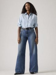 Levi's Dżinsy - Wide leg - w kolorze niebieskim rozmiar: W27/L33. Niebieskie jeansy Levi's, l, z aplikacjami, z bawełny, klasyczne, z podwyższonym stanem. Za 288.45 zł.