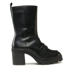 Botki Caprice. Czarne botki Caprice, bez wzorów, bez obcasa, na słupku, bez zapięcia. Za 329.99 zł.