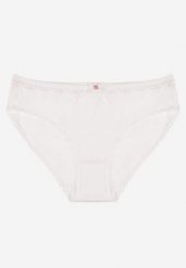 Białe Majtki Figi z Bawełny Ozdobione Kokardą i Koronką Zeterie. Białe figi Renee, bez wzorów, z bawełny. Za 4.99 zł.