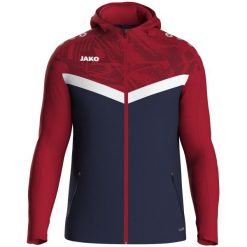 Bluza dresowa z kapturem zapinana na zamek Jako Iconic. Czerwone bluzy JAKO, xl, bez wzorów, z dresówki, z kapturem. Za 386.50 zł.