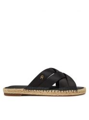 Tommy Hilfiger Espadryle Satin Espadrille Mule FW0FW08502 Czarny. Czarne espadryle Tommy Hilfiger, bez wzorów, z materiału, bez obcasa. Za 319.99 zł.