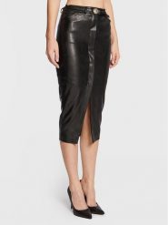 Babylon Spódnica z imitacji skóry R_E00164 Czarny Slim Fit. Czarne spódnice Babylon, l, bez wzorów, ze skóry. Za 989.99 zł.
