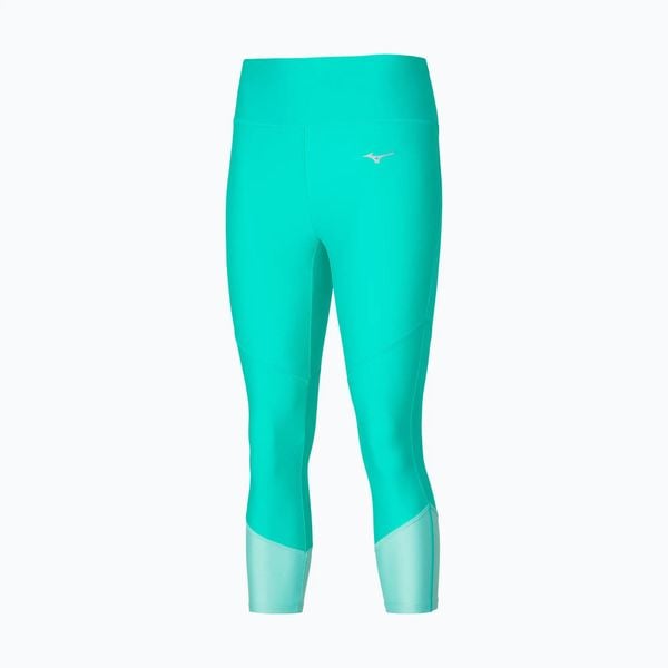 Legginsy damskie Mizuno Impulse Core 3/4. Zielone legginsy Mizuno, bez wzorów, z elastanu. Za 129.99 zł.