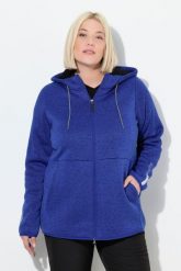 Damskie Sweter na polarze pluszowy polar dwukierunkowy suwak odblaski. Brązowe swetry Ulla Popken, plus size, bez wzorów, z dzianiny, plus size, bez ramiączek. Za 349.99 zł.