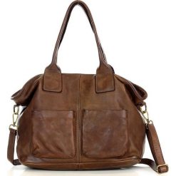 Shopper bag czekoladowy MARCO MAZZINI v169c. Brązowe shopper bag bez wzorów, ze skóry, duże, bez dodatków. Za 649.00 zł.