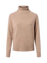Fynch-Hatton Wełniany sweter damski Kobiety Wełna beżowy marmurkowy, M. Brązowe swetry Fynch-Hatton, m, bez wzorów, prążkowane, klasyczne, bez ramiączek. Za 499.95 zł.