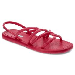 Różowe Sandały Ipanema Modne Wsuwane Obuwie Damskie. Czerwone sandały Ipanema, bez wzorów, z materiału, eleganckie, bez obcasa, bez zapięcia. Za 79.99 zł.