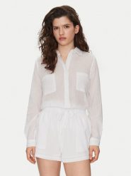 Seafolly Koszula Breeze 55428-TO Biały Regular Fit. Białe koszule Seafolly, l, bez wzorów, z bawełny, bez kołnierzyka, bez ramiączek. Za 239.99 zł.