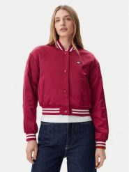 Tommy Jeans Kurtka bomber Satin Coach DW0DW20229 Różowy Regular Fit. Czerwone kurtki Tommy Jeans, xl, bez wzorów, z jeansu, bez kaptura. Za 479.99 zł.